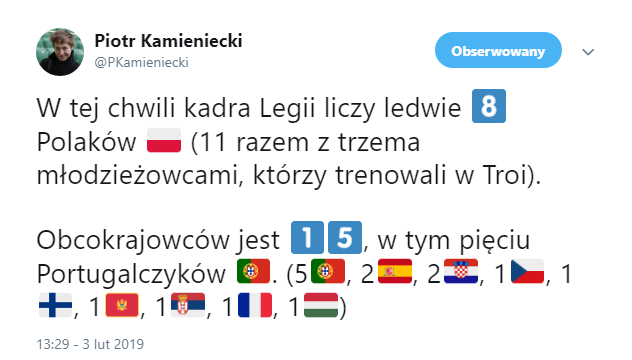 Szokująco MAŁA liczba Polaków w kadrze Legii